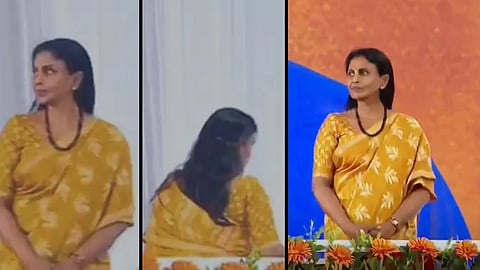 r sreelekha clash in the presence of modi 