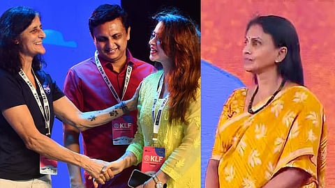 writer saradakutty compare bhavana and sreelekha images