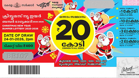 kerala lottery christmas new year bumper lottery results