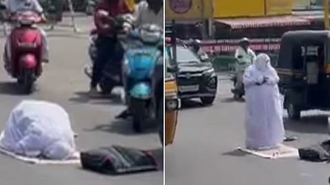 woman praying on the road incident in palakkad