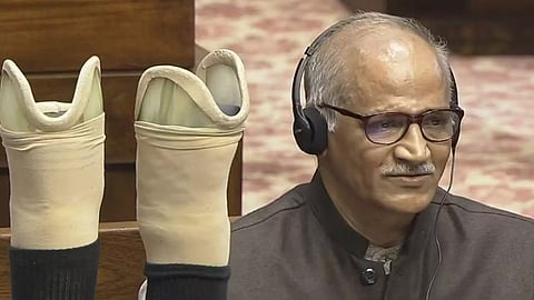 Artificial leg on the table of Rajya Sabha; John Brittas criticizes