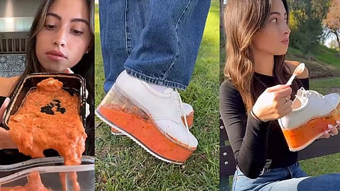 Butter chicken inside shoes, video viral