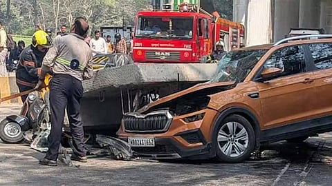 Accident as metro pillar under construction collapses in Mumbai