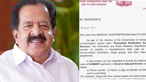 allegations against the cm in data leak cmo gave letter to spark seeking information chennithala
