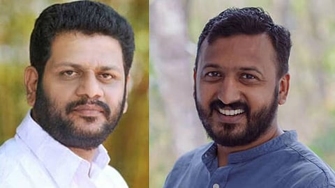 v.k. sreekandan meets rahul mamkootathil mla