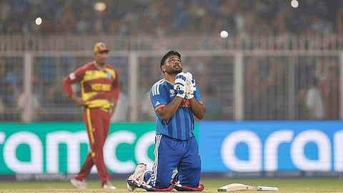 icc likely to take action against sanju samson in match winning celebration against west indies