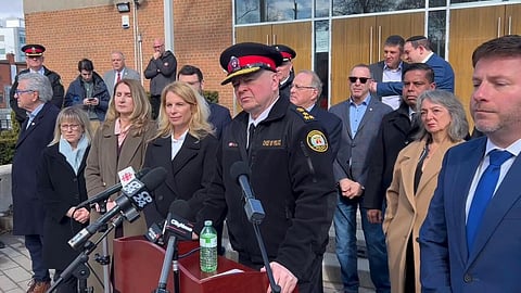 Anti-Semitic attack: Toronto Police chief Myron Demkiw reacts to questions at the press conference 