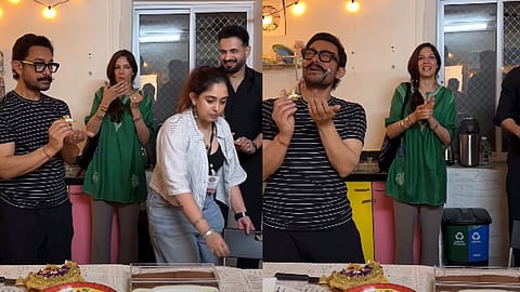Aamir khan birthday celebration with girlfriend and ex wives