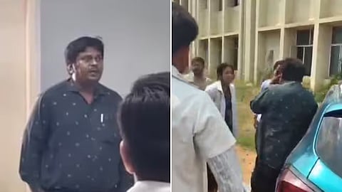  Professor proposes to student inside classroom, she slaps him with slipper