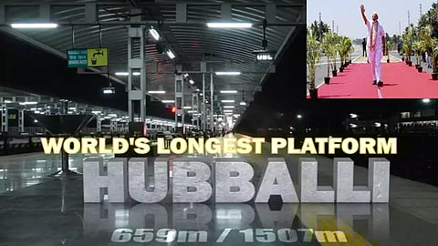 PM dedicates world's longest railway platform in Hubballi