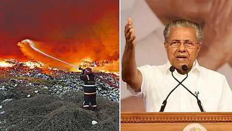 Heated exchanges inside Ker Assembly over Brahmapuram Waste Treatment Plant fire