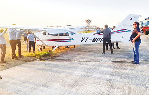 Plane skids off runway during training at Indore airport