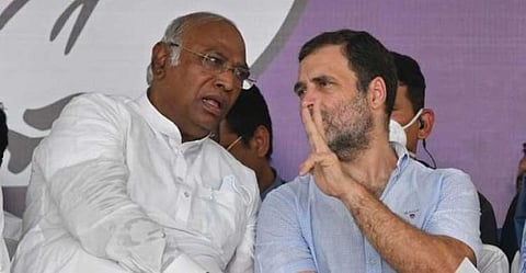 Rahul Gandhi meets Cong chief Mallikarjun Kharge, discusses govt formation in Karnataka