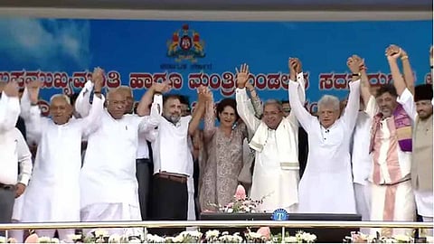 Siddaramaiah's swearing-in ceremony turns into a show of strength for opposition parties