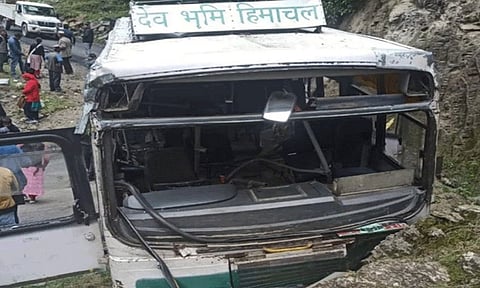 56 injured as roadways bus rams into hill in Himachal's Rohru