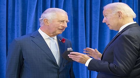 Biden is off to Windsor Castle to have tea with King Charles and promote clean energy