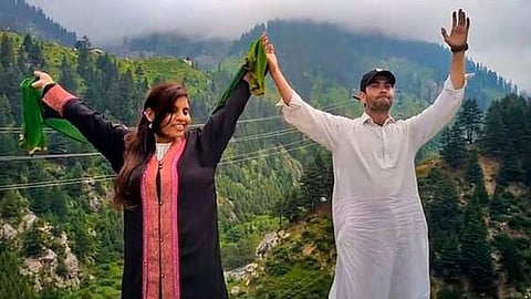 Anju with Nasrullah in Pakistan.