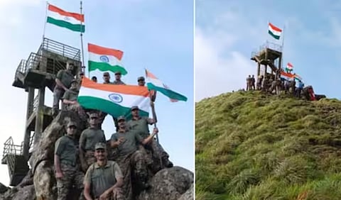 Army command in Kerala celebrates Independence Day by hoisting national flag at Ponmudi Hill