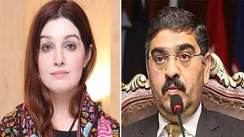 Mishal Hussain Malik (L), a special advisor to caretaker PM Anwaarul Haq Kakar (R).