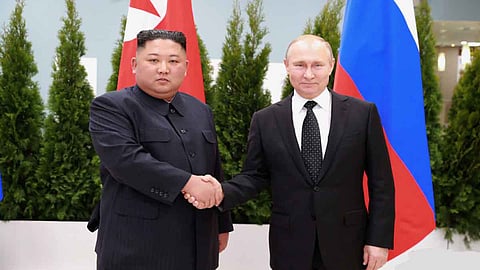 North Korean leader Kim Jong Un with Russian President Vladimir Putin