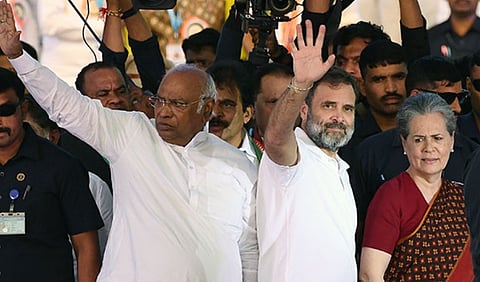 Congress sounds poll bugle with mammoth rally in Telangana; announces "six guarantees"