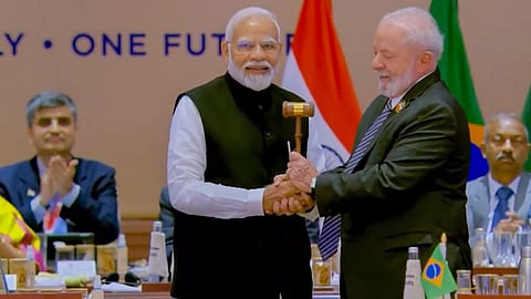 PM Modi hands over G20 ceremonial gavel to Brazilian president