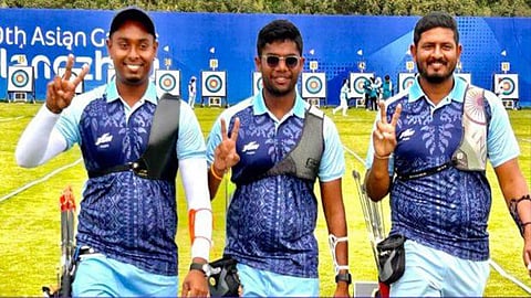 Archery team that won Silver medal at Asian Games