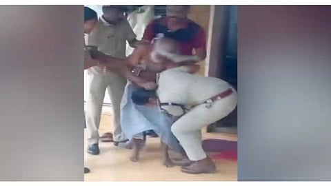 Erumeli Sub Inspector Shanti K Babu and a police team