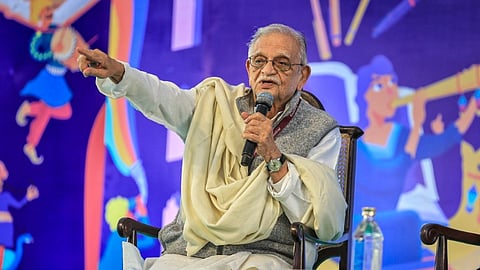 Gulzar during the Jaipur Literature Festival 2024.