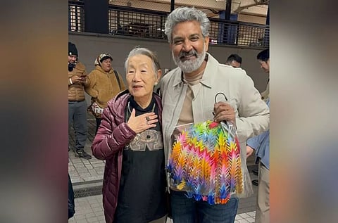 SS Rajamouli attends 'RRR' special screening in Japan, receives gift from 83-year-old fan 