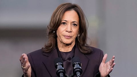Outgoing US Vice President Kamala Harris