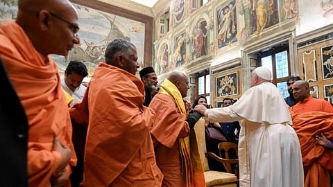 Prominent religious leaders from Kerala meet Pope Francis during the conference in the Vatican, organised with the support of the Dicastery for Interreligious Dialogue