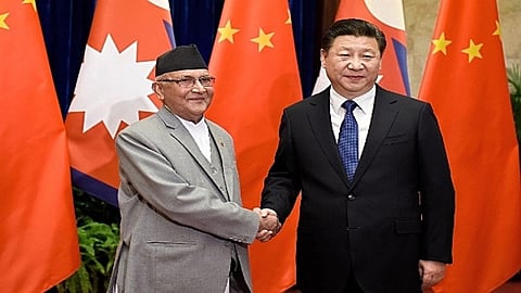 Nepal PM K P Sharma Oli and Chinese President Xi Jinping