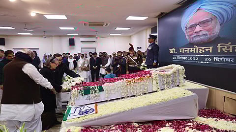 The mortal remains of Dr. Manmohan Singh at AICC headquarters