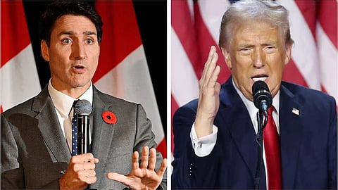 Outgoing Canada PM Justin Trudeau and US President Donald Trump