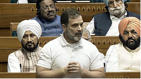 Leader of Opposition Rahul Gandhi in the Lok Sabha