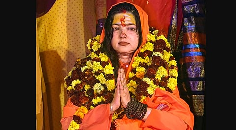 Former actor Mamta Kulkarni when consecrated as a mahamandaleshwar during the Maha Kumbh Mela 2025, in Prayagraj, Friday, Jan. 24, 2025. 