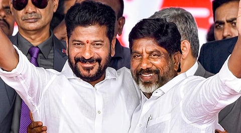 Telangana CM Revanth Reddy and deputy CM Mallu Bhatti Vikramarka.
