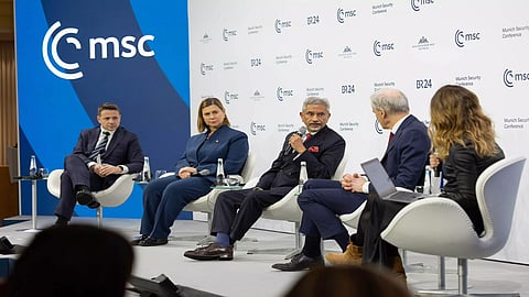 External Affairs Minister S Jaishankar at a panel discussion titled "Live to Vote Another Day: Fortifying Democratic Resilience" at the Munich Security Conference. 