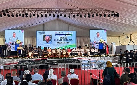  Kerala Chief Minister Pinarayi Vijayan on Thursday laid the foundation stone for the model township for rehabilitating those who lost their homes in the landslide which hit the Chooralmala-Mundakkai areas of this hill district last year