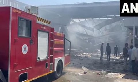 At least 13 persons were killed after a blast at a firecracker factory led to a blaze and collapse of the building in Gujarat's Banaskantha district on Tuesday