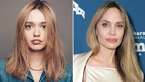 Aimee Lou Wood  (L), Angelina Jolie  (R)