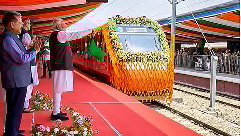 PM Modi flags off Katra-Srinagar Vande Bharat Express