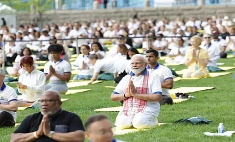 Yoga marks beginning of inner peace becoming global policy: PM Modi