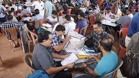 AAP ahead in Punjab, Gujarat's Visavadar, Cong-led UDF in Kerala