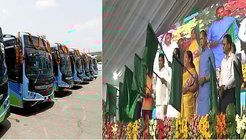 Delhi CM flags off 105 new DEVI e-buses, inaugurates Narela depot