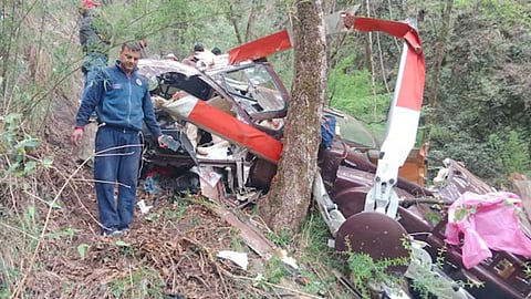 Uttarakhand crash: AAIB says helicopter tumbled down hill after rotor blade hit overhead cable