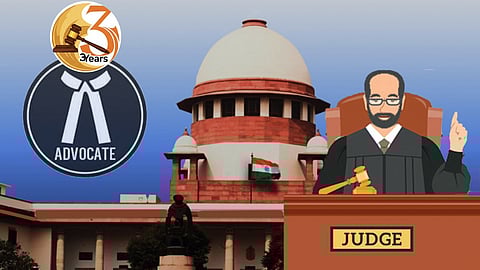 Three year law practice rule for judicial services exam applies