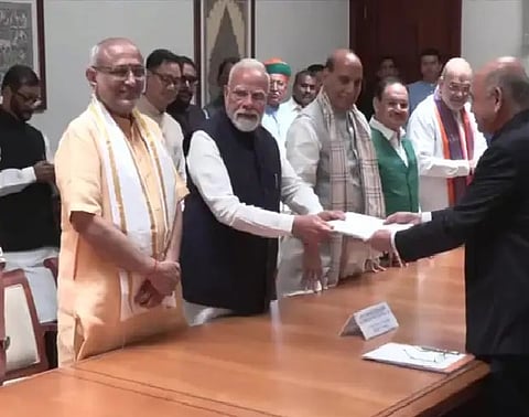 NDA candidate Radhakrishan files nomination papers for vice presidential election