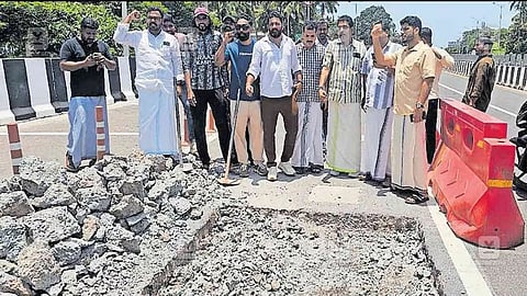 Residents protest toll plaza construction 